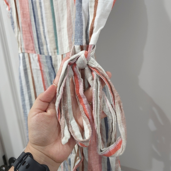 Express Mini Strappy Dress, Faux Wrap Style With Flutter Hem - Picture 6 of 15